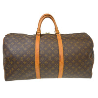 Louis Vuitton Keepall Bag Monogram Canvas Brown Canvas Travel Bag Bag (Authentic Pre-Loved)