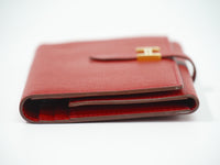 Hermes Bearn Wallet Epsom Red Leather Wallets Accessory (Pre-Loved)