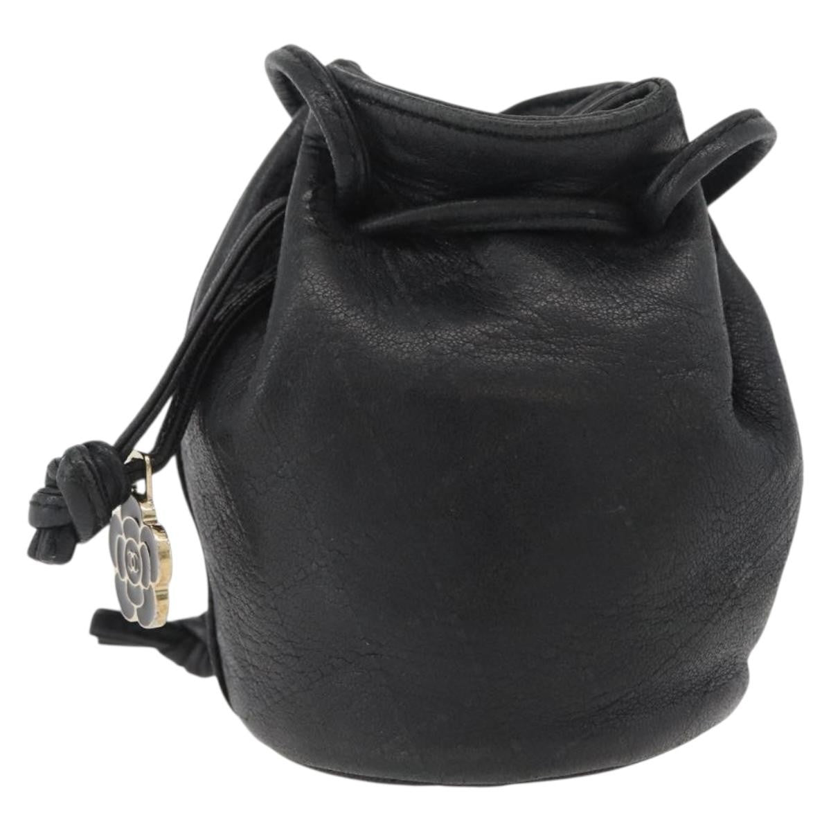 Chanel Camellia Clutch Bag Leather Black Leather Clutche & Pouche Bag (Pre-Loved)