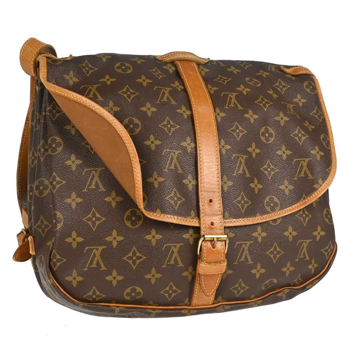 Louis Vuitton Louis Vuitton Saumur Handbag Monogram Canvas Brown Canvas Shoulder Bag Bag (Pre-Loved)