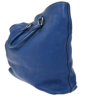 Prada Vintage Tote Leather Blue Leather Tote Bag Bag (Pre-Loved)