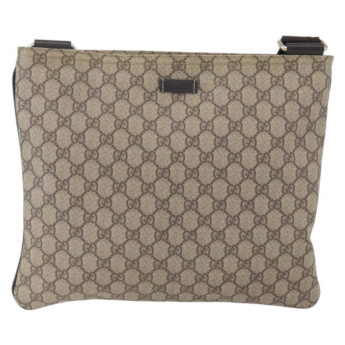 Gucci Zip Top Messenger Bag Gg Coated Canvas Beige Canvas Shoulder Bag Bag (Authentic Pre-Loved)
