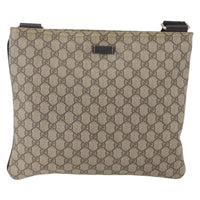 Gucci Zip Top Messenger Bag Gg Coated Canvas Beige Canvas Shoulder Bag Bag (Authentic Pre-Loved)