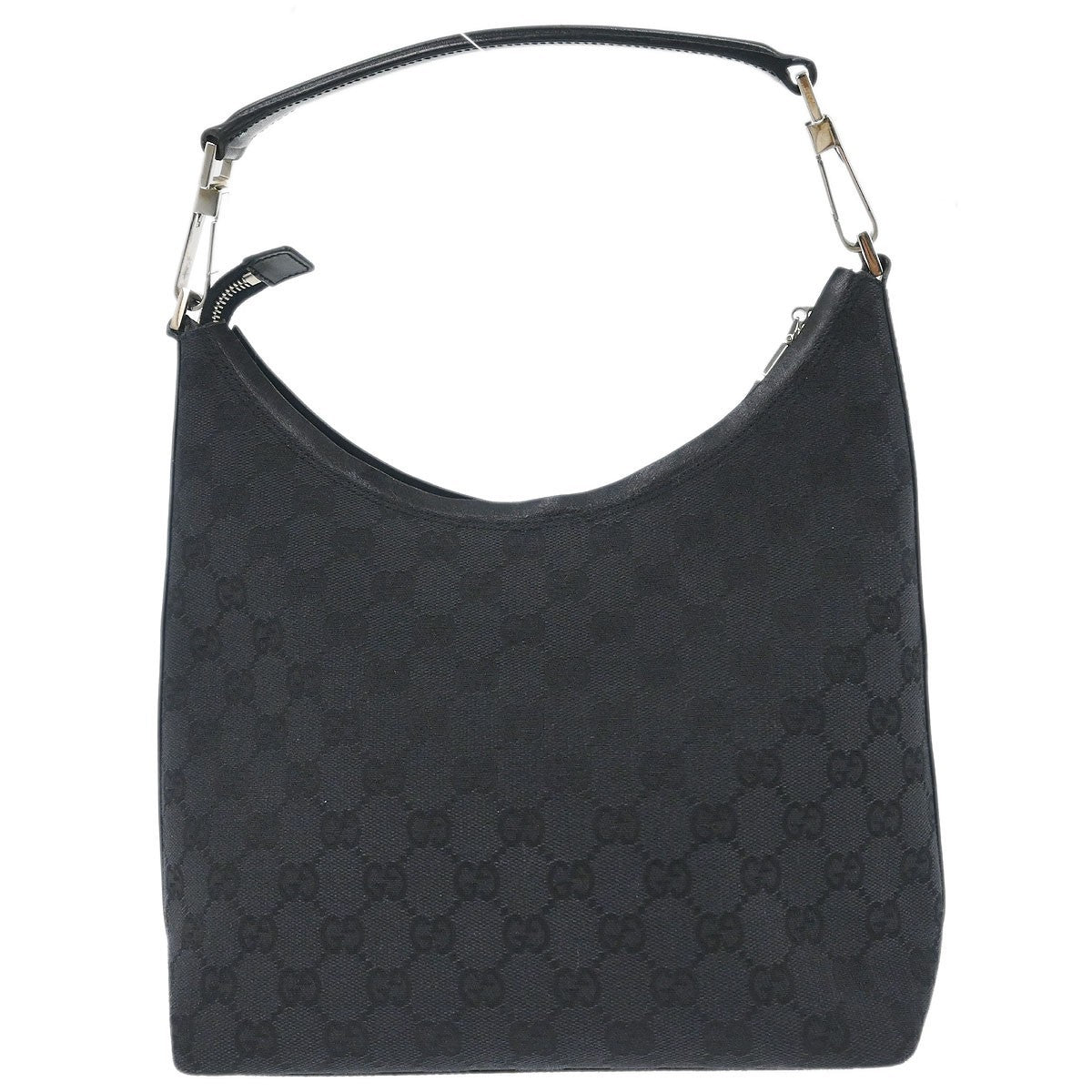 Gucci Vintage Clasp Handle Hobo Gg Canvas Black Canvas Shoulder Bag Bag (Pre-Loved)