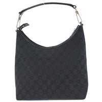 Gucci Vintage Clasp Handle Hobo Gg Canvas Black Canvas Shoulder Bag Bag (Pre-Loved)