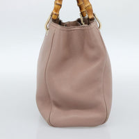 Gucci Bamboo Shopper Tote Leather Pink Leather Tote Bag Bag (Pre-Loved)