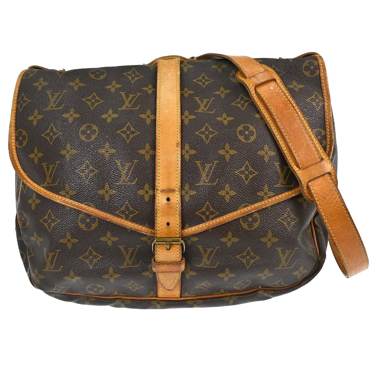 Louis Vuitton Louis Vuitton Saumur Handbag Monogram Canvas Brown Canvas Shoulder Bag Bag (Pre-Loved)