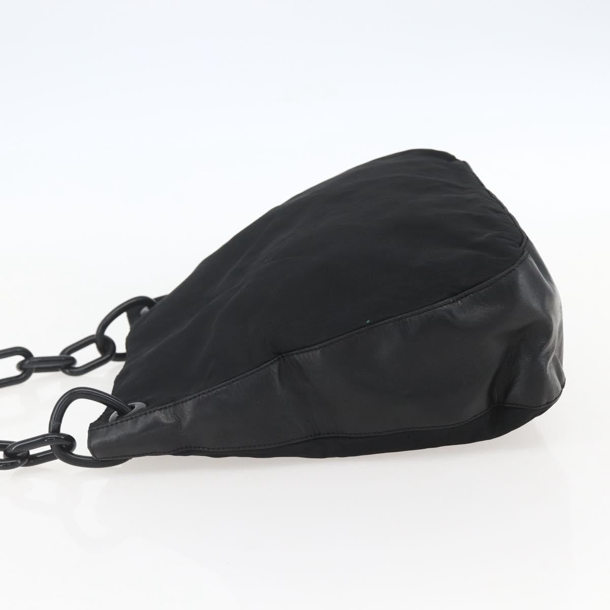 Prada Chain Shoulder Bag Tessuto Black Nylon Shoulder Bag Bag (Pre-Loved)