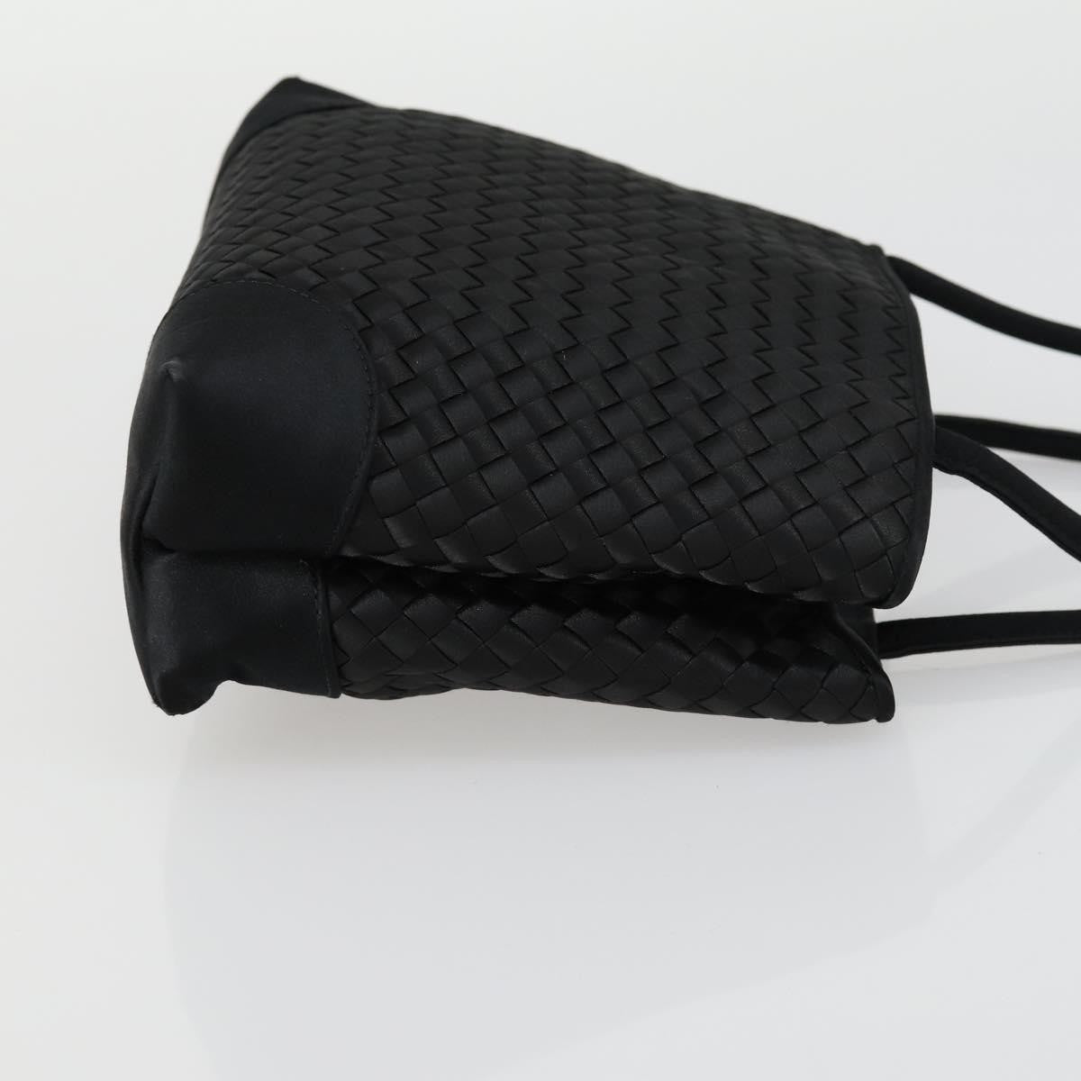 Bottega Veneta Intrecciato Handbag Satin Black Satin Handbag (Authentic Pre-Loved)
