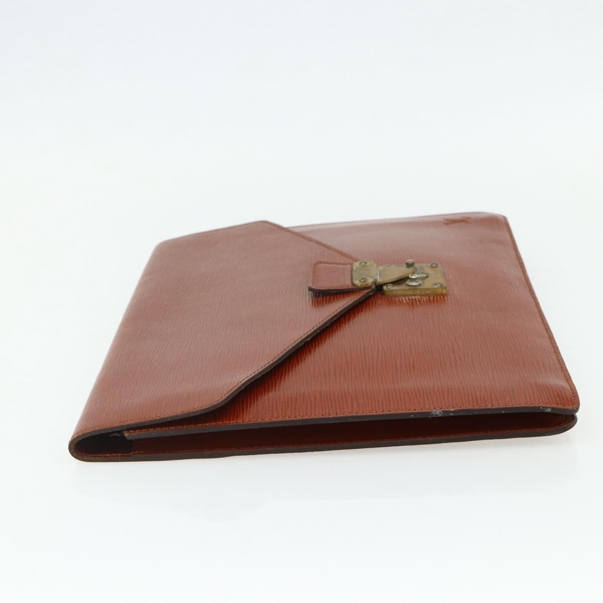 Louis Vuitton Porte-Documents Senateur Bag Epi Leather Brown Leather Clutche & Pouche Bag (Authentic Pre-Loved)
