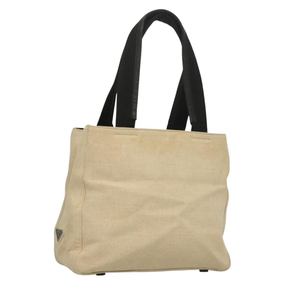 Prada Sport Tote Bag Canvas Beige Canvas Tote Bag Bag (Authentic Pre-Loved)