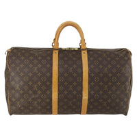 Louis Vuitton Keepall Bag Monogram Canvas Brown Canvas Travel Bag Bag (Authentic Pre-Loved)