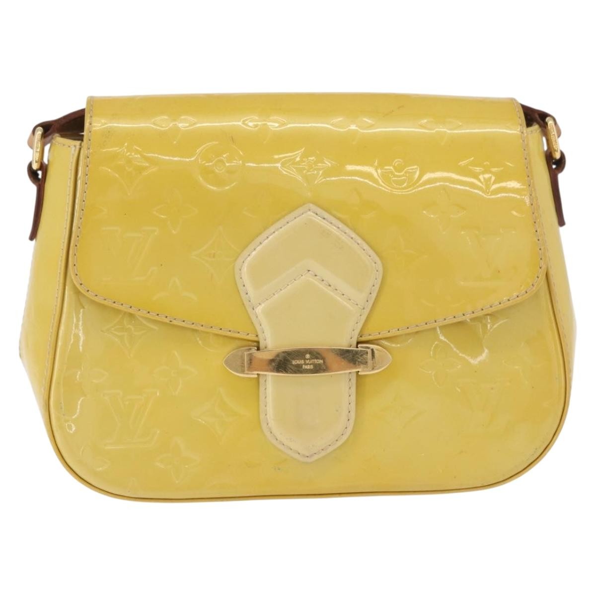Louis Vuitton Bellflower Handbag Monogram Vernis Yellow Patent_Leather Shoulder Bag Bag (Pre-Loved)