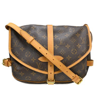 Louis Vuitton Saumur Handbag Monogram Canvas Brown Canvas Shoulder Bag Bag (Authentic Pre-Loved)