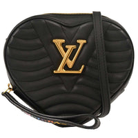 Louis Vuitton New Wave Heart Crossbody Bag Quilted Leather Black Leather Shoulder Bag Bag (Authentic Pre-Loved)