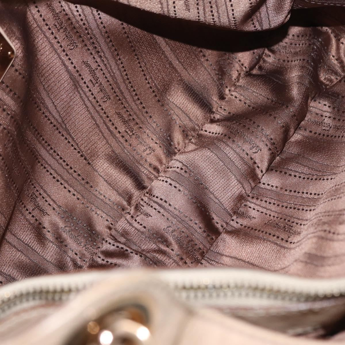 Salvatore Ferragamo Betulla Chain Tote Leather Beige Leather Tote Bag Bag (Authentic Pre-Loved)