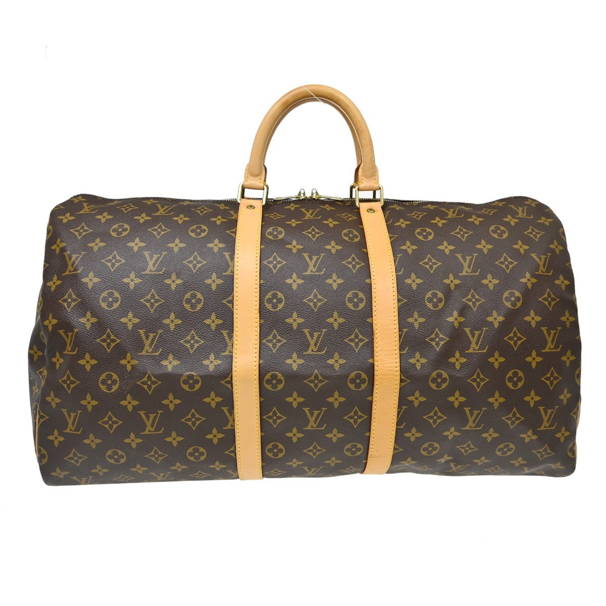 Louis Vuitton Keepall Bag Monogram Canvas Brown Canvas Travel Bag Bag (Authentic Pre-Loved)