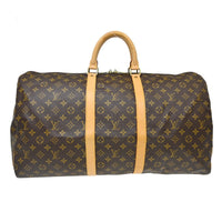 Louis Vuitton Keepall Bag Monogram Canvas Brown Canvas Travel Bag Bag (Authentic Pre-Loved)