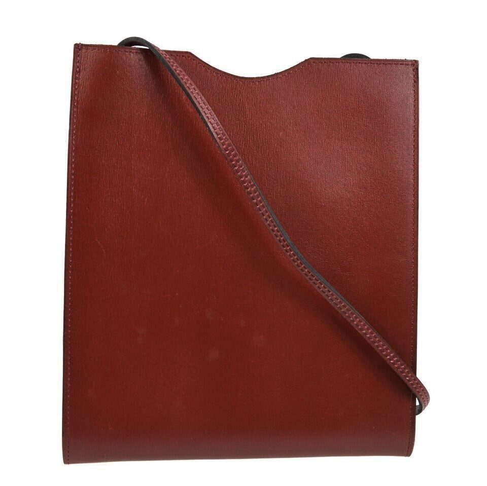 Hermes Onimaitou Pochette Box Calf Burgundy Leather Shoulder Bag Bag (Authentic Pre-Loved)