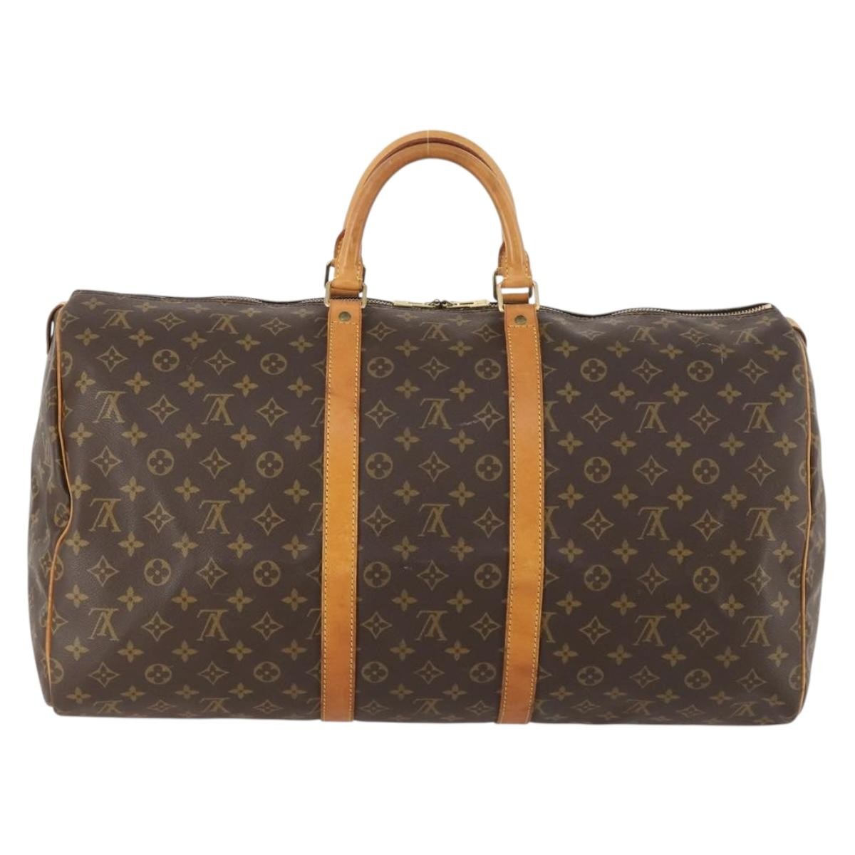 Louis Vuitton Keepall Bag Monogram Canvas Brown Canvas Travel Bag Bag (Authentic Pre-Loved)