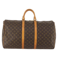 Louis Vuitton Keepall Bag Monogram Canvas Brown Canvas Travel Bag Bag (Authentic Pre-Loved)
