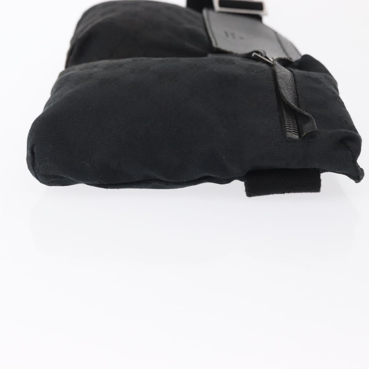 Gucci Vintage Double Belt Bag Gg Canvas With Leather Black Canvas Clutche & Pouche Bag (Authentic Pre-Loved)