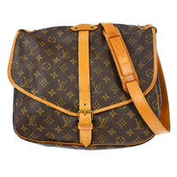 Louis Vuitton Saumur Handbag Monogram Canvas Brown Canvas Shoulder Bag Bag (Authentic Pre-Loved)