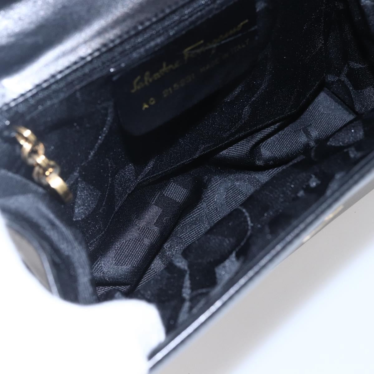 Salvatore Ferragamo Vala Shoulder Bag Leather Black Leather Shoulder Bag Bag (Authentic Pre-Loved)