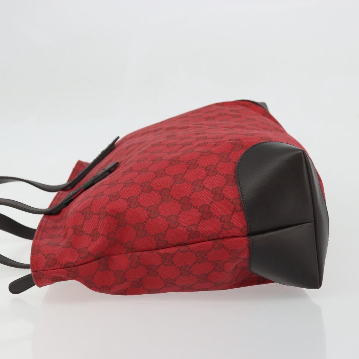 Gucci Gucci Original Zip Tote Gg Canvas With Leather Red Canvas Tote Bag Bag (Pre-Loved)