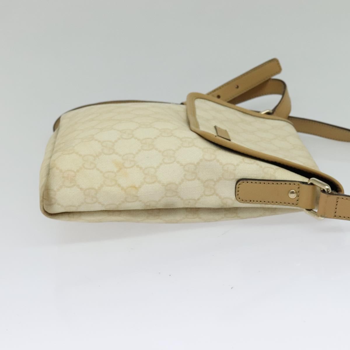 Gucci Flap Messenger Gg Coated Canvas Beige Pvc Shoulder Bag Bag (Authentic Pre-Loved)
