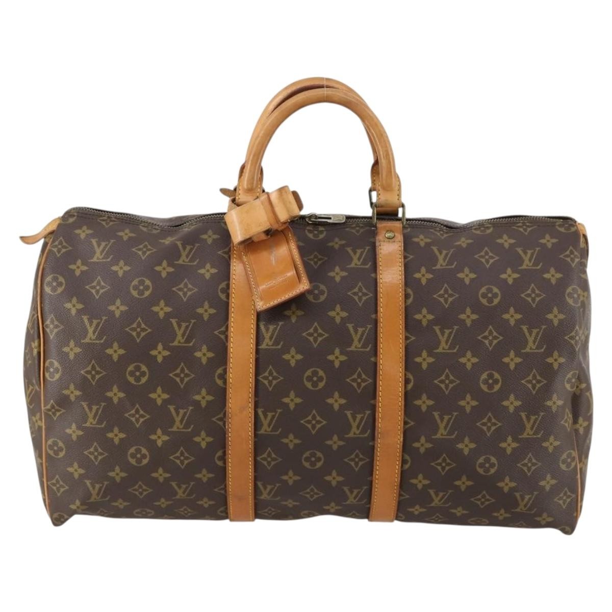 Louis Vuitton Keepall Bag Monogram Canvas Brown Canvas Travel Bag Bag (Authentic Pre-Loved)