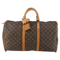 Louis Vuitton Keepall Bag Monogram Canvas Brown Canvas Travel Bag Bag (Authentic Pre-Loved)