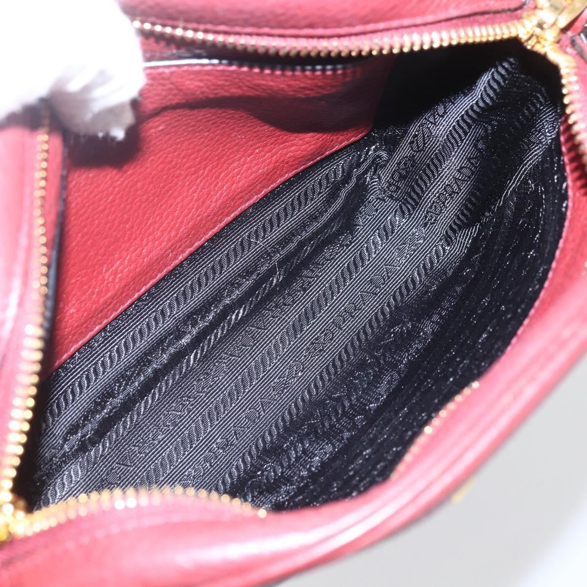 Prada Dual Strap Crossbody Bag Vitello Daino Burgundy Leather Shoulder Bag Bag (Pre-Loved)