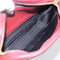 Prada Dual Strap Crossbody Bag Vitello Daino Burgundy Leather Shoulder Bag Bag (Pre-Loved)