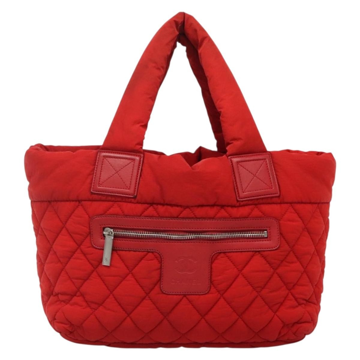 Chanel Coco Cocoon Reversible Tote Quilted Nylon Red Nylon Tote Bag Bag (Pre-Loved)
