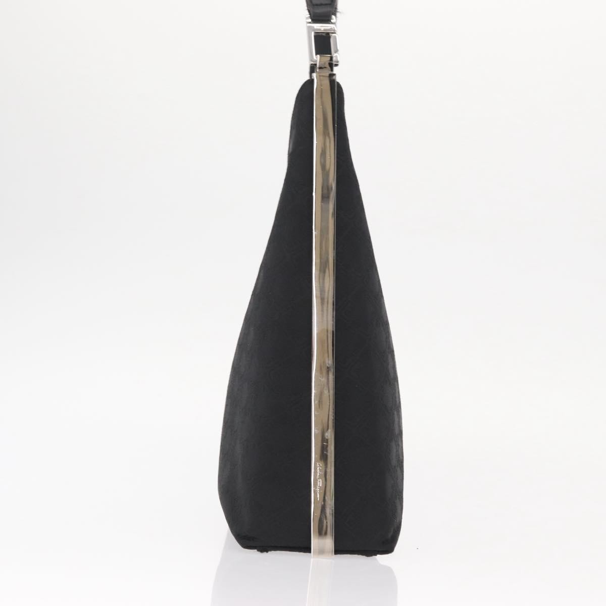 Salvatore Ferragamo Vintage Shoulder Bag Canvas Black Canvas Shoulder Bag Bag (Authentic Pre-Loved)