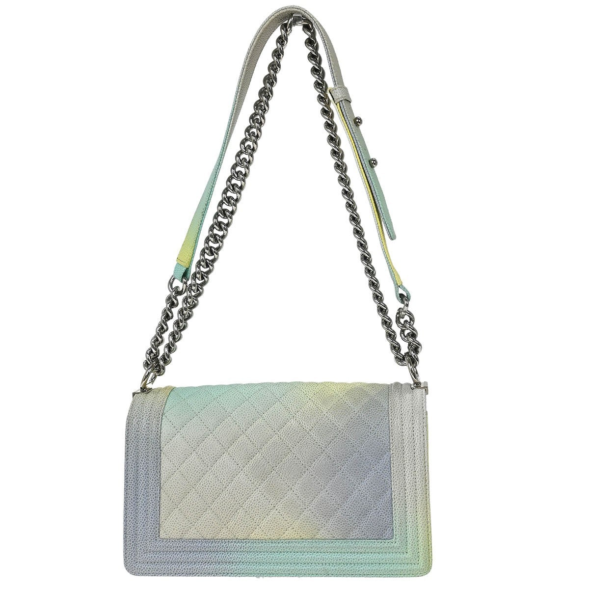 Chanel Rainbow Boy Flap Bag Quilted Painted Caviar Multicolour Leather Shoulder Bag Bag (Authentic Pre-Loved)