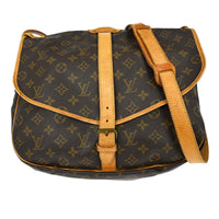 Louis Vuitton Saumur Handbag Monogram Canvas Brown Canvas Shoulder Bag Bag (Authentic Pre-Loved)