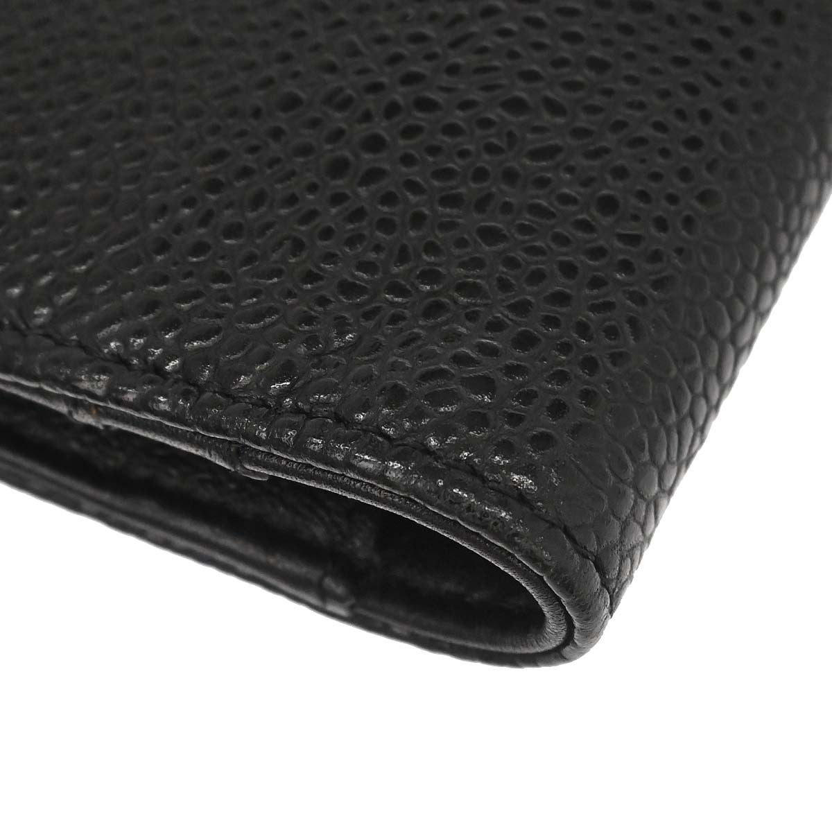 Chanel Chanel V Stitch Chevron Long Bifold Wallet Pink Chevron Black Calfskin Wallets Accessory (Authentic Pre-Loved)