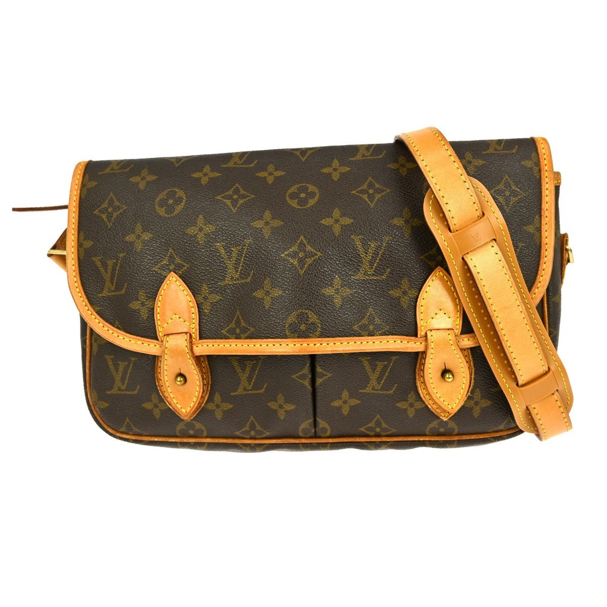 Louis Vuitton Sac Gibeciere Messenger Bag Monogram Canvas Brown Canvas Shoulder Bag Bag (Pre-Loved)