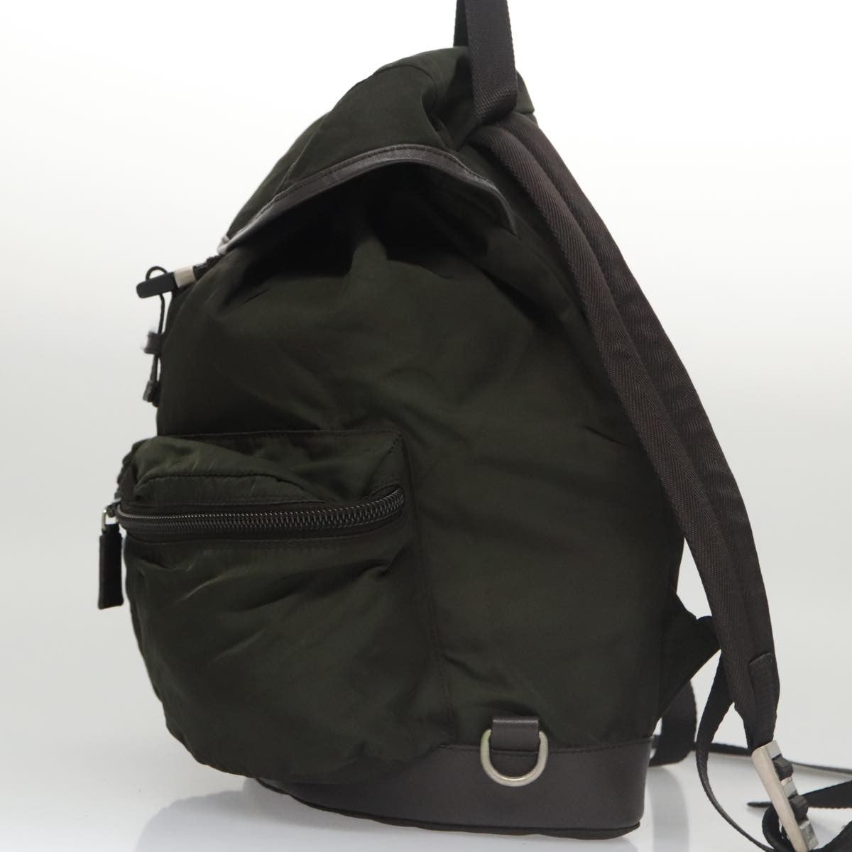 Prada Prada Double Front Pocket Backpack Tessuto Khaki Nylon Backpack Bag (Pre-Loved)