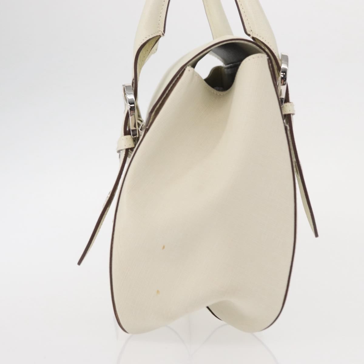 Salvatore Ferragamo Gancini Shoulder Bag Leather White Leather Shoulder Bag Bag (Pre-Loved)