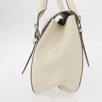 Salvatore Ferragamo Gancini Shoulder Bag Leather White Leather Shoulder Bag Bag (Pre-Loved)