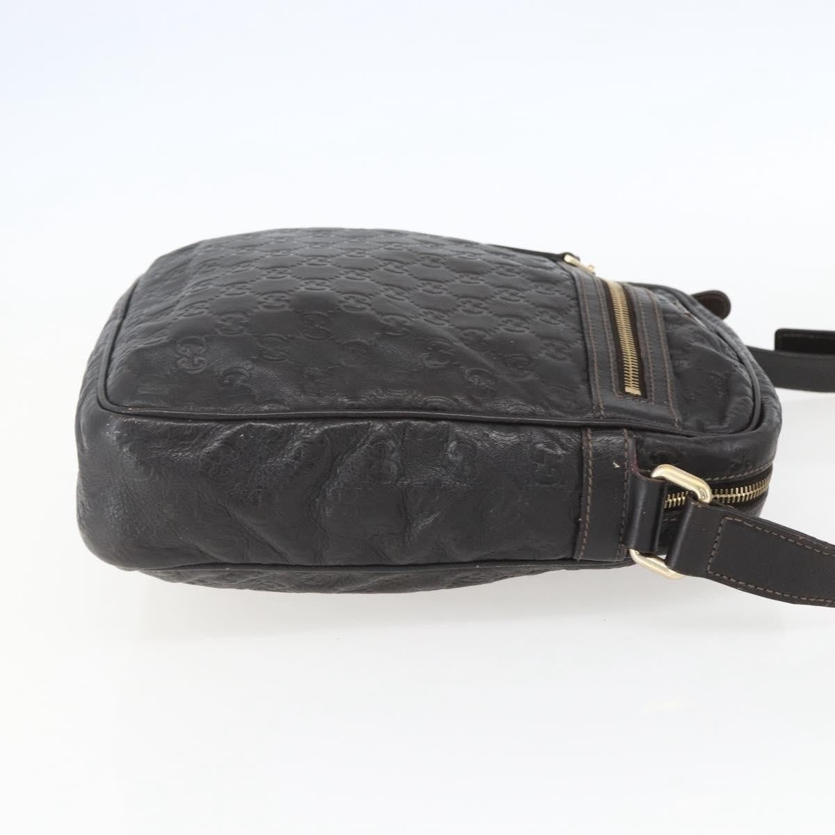 Gucci Front Zip Messenger Guccissima Leather Brown Leather Shoulder Bag Bag (Authentic Pre-Loved)