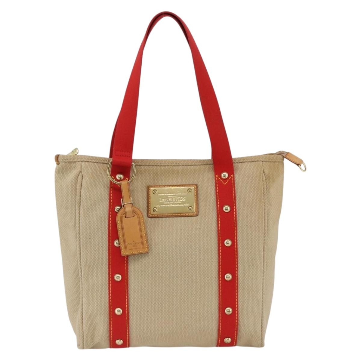 Louis Vuitton Antigua Tote Canvas Beige Canvas Tote Bag Bag (Authentic Pre-Loved)