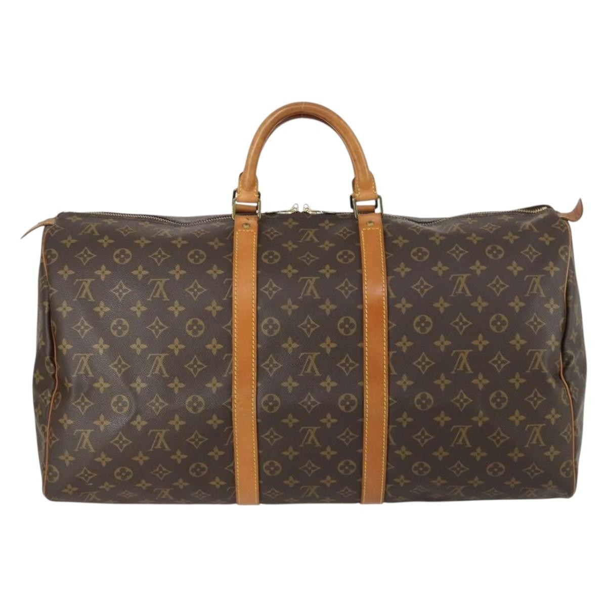 Louis Vuitton Keepall Bag Monogram Canvas Brown Canvas Travel Bag Bag (Authentic Pre-Loved)