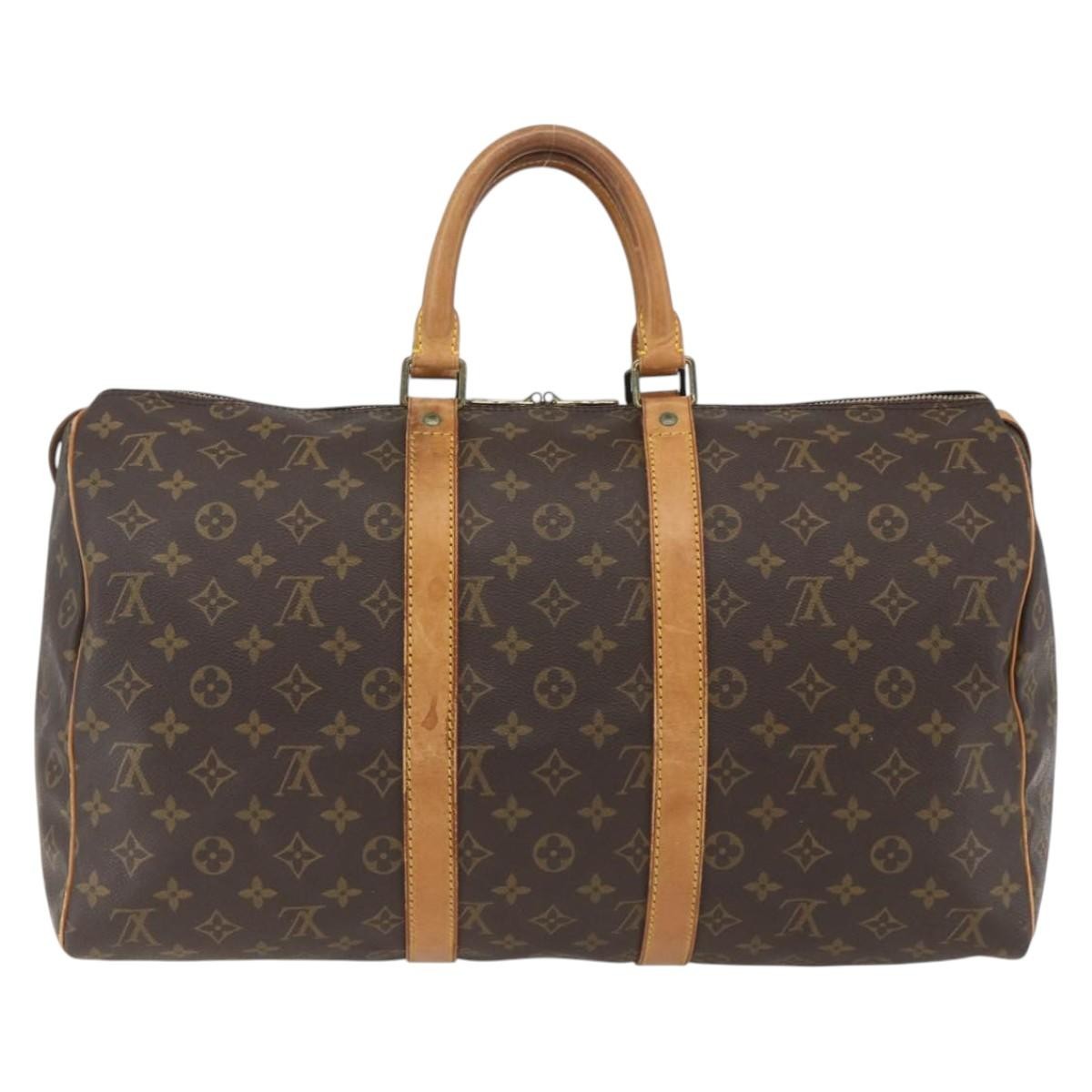 Louis Vuitton Keepall Bag Monogram Canvas Brown Canvas Travel Bag Bag (Authentic Pre-Loved)