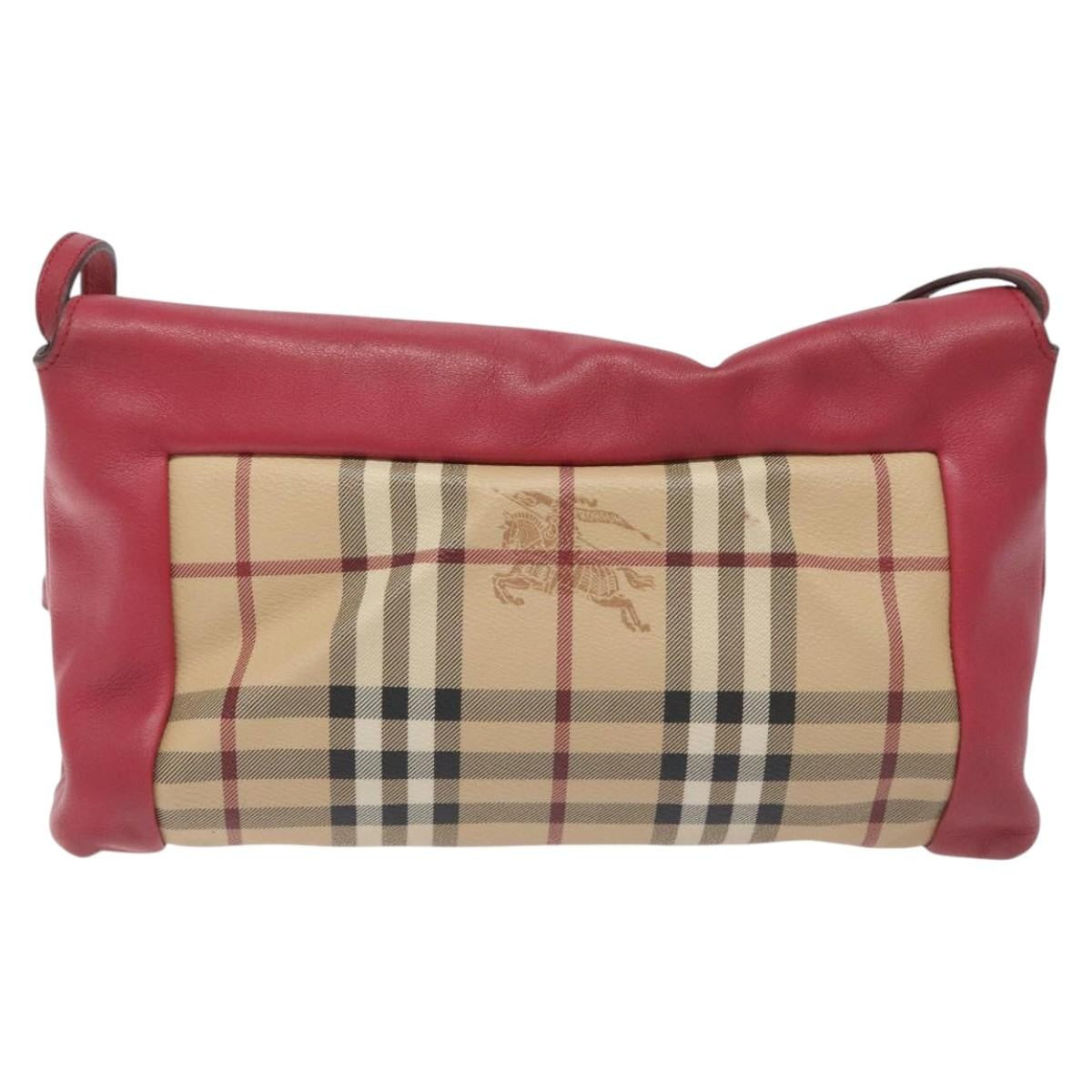 Burberry Nova Check Shoulder Bag Canvas And Leather Beige Pvc Shoulder Bag Bag (Pre-Loved)