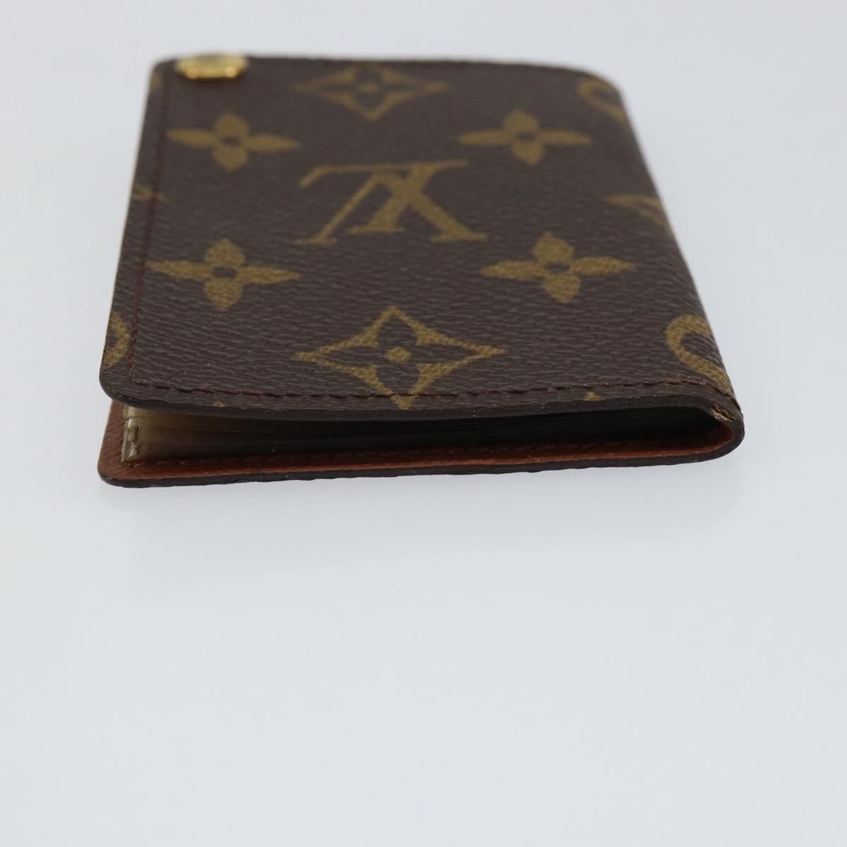 Louis Vuitton Porte Cartes Pression Card Case Monogram Canvas Brown Canvas Card Holders Accessory (Pre-Loved)