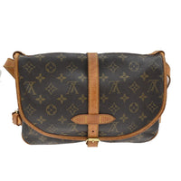 Louis Vuitton Saumur Handbag Monogram Canvas Brown Canvas Shoulder Bag Bag (Pre-Loved)